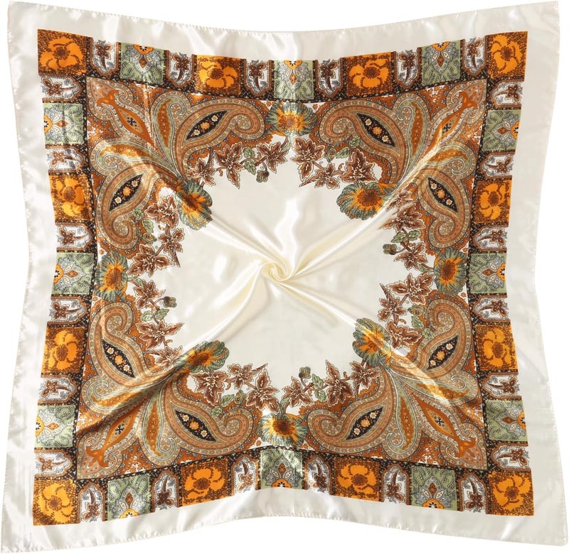 VBAEI 35” Large Square Satin Head Scarf - 1Pcs Satin Hair Scarf Silk Bandana Head Wraps For Women - Image 5